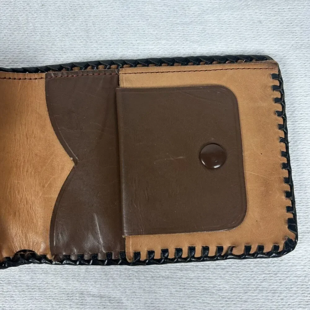 Vintage Hand-Tooled Leather Masonic Past Master Wallet - Blue Lodge